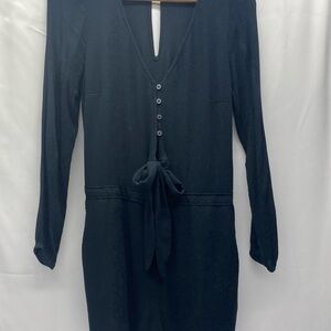 Abercrombie & Fitch Black Gauze Jumpsuit (shorts) Med. Tall Pockets CASUAL